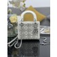 [Dior] 레이디 디올 미니 화이트 실버 비즈 자수 백 토트백 가방