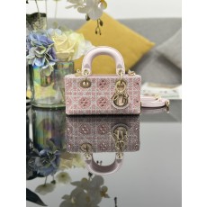 [Dior] 레이디 디-조이(D-Joy) 미니 자수 & 핑크 비즈 백 토트백 가방