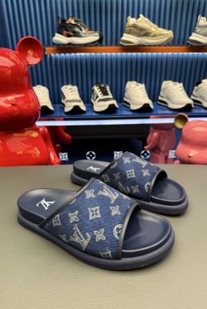 [LV] 루이비통 남성 카프스킨 레저 슬라이드 샌들 슬리퍼 신발