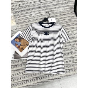 [Celine] 셀린느 26SS 스트라이프 트리오페 자수 반팔 티셔츠 의류