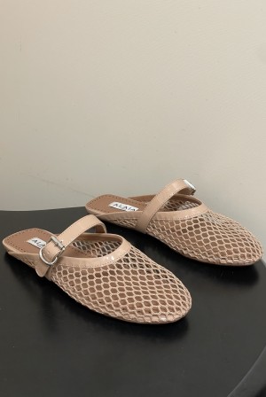 알라이아(ALAIA) 크리스탈 메쉬 발레리나 뮬 신발