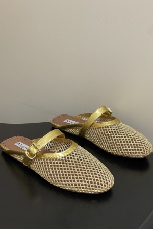 알라이아(ALAIA) 크리스탈 메쉬 발레리나 뮬 신발