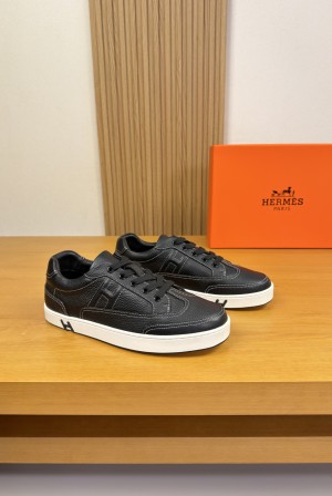 [Hermes] 에르메스 프리미엄 스웨이드 카프스킨 'H' 로고 스니커즈 신발