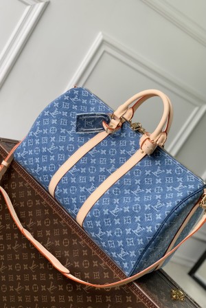 [Louis Vuitton] LV 루이비통 Keepall Bandoulière 키폴 반둘리에 45 - 모노그램 블루 데님 가방