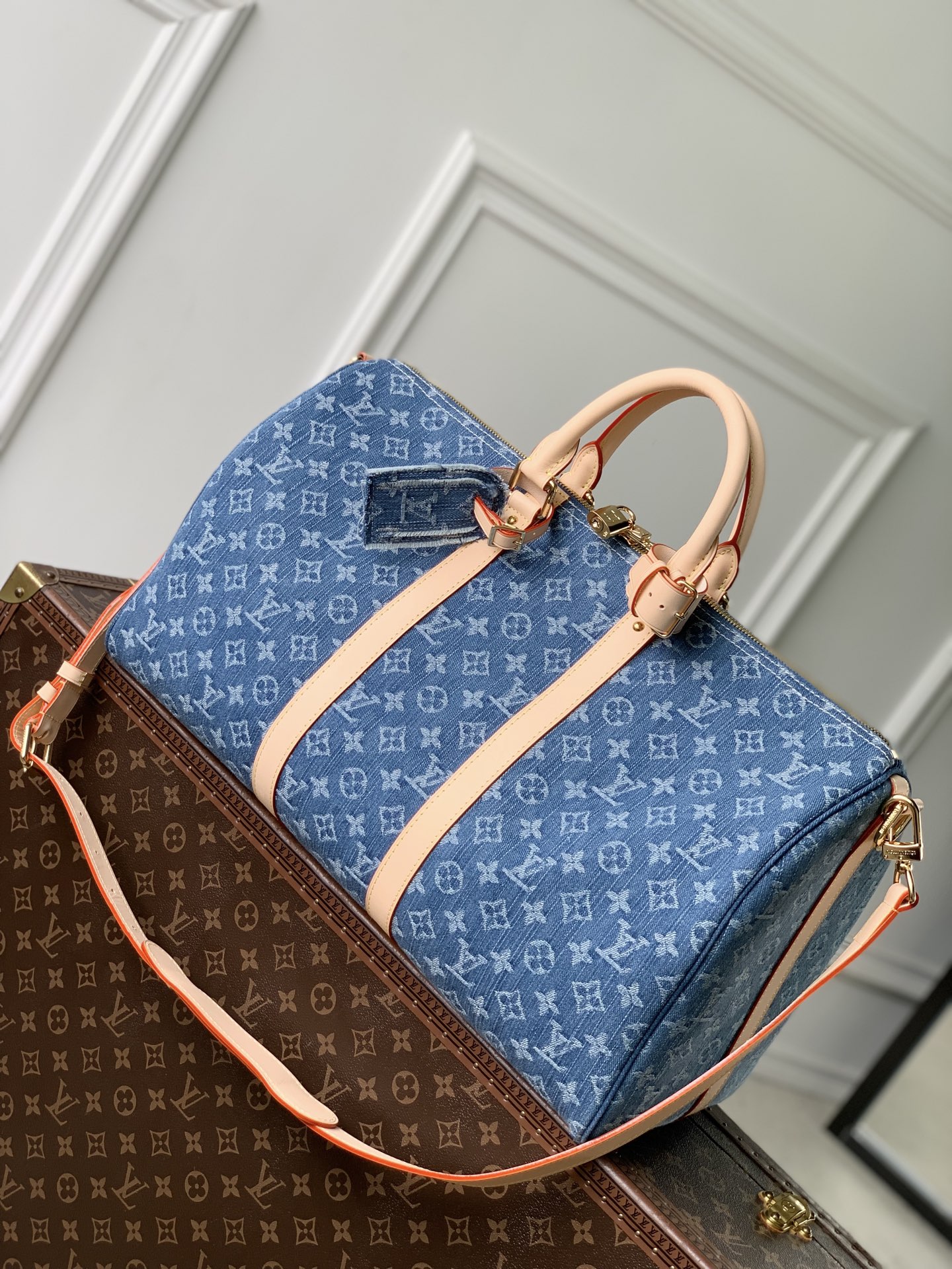 [Louis Vuitton] LV 루이비통 Keepall Bandoulière 키폴 반둘리에 45 - 모노그램 블루 데님 가방
