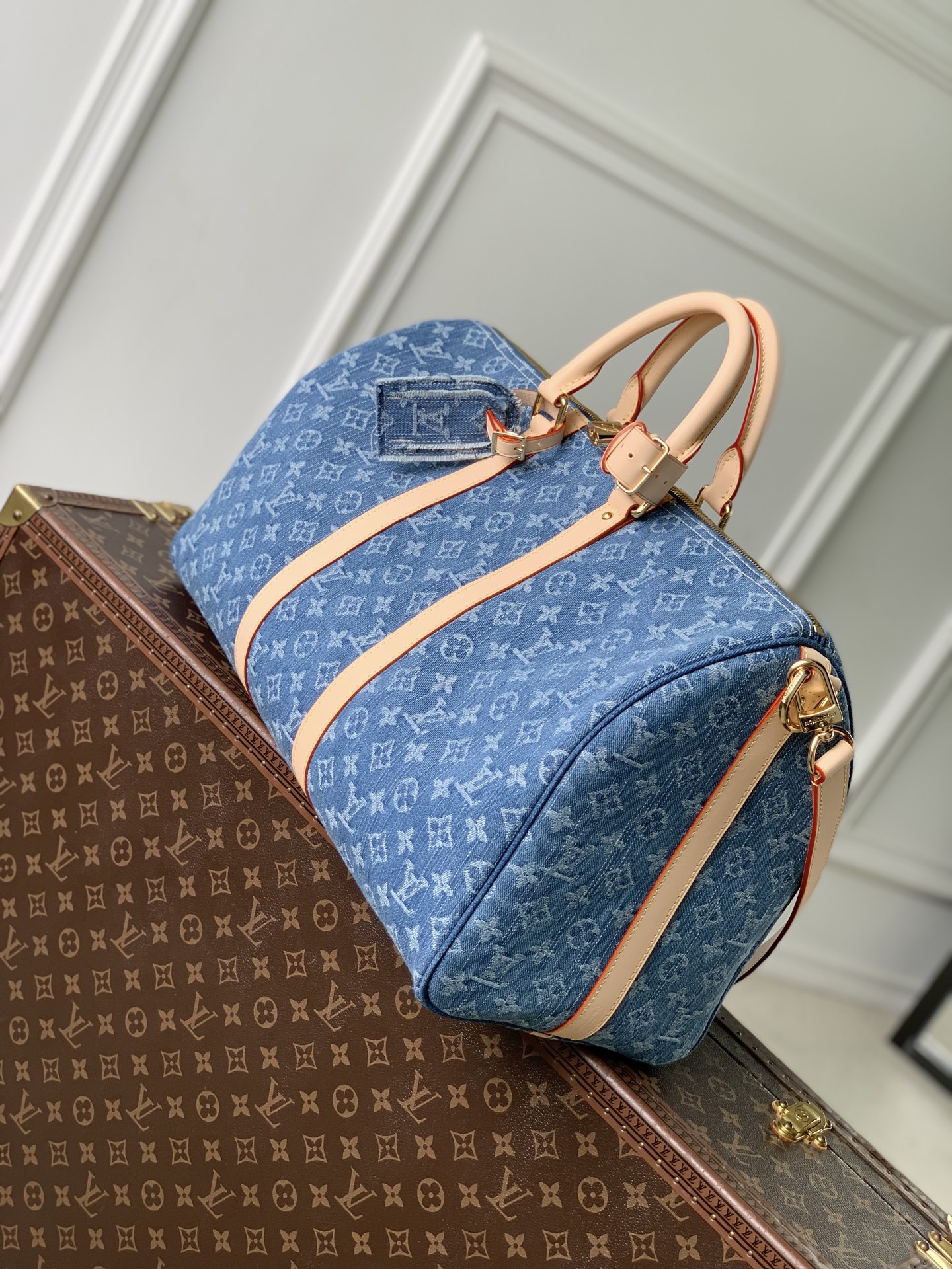 [Louis Vuitton] LV 루이비통 Keepall Bandoulière 키폴 반둘리에 45 - 모노그램 블루 데님 가방