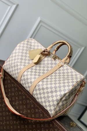[Louis Vuitton] LV 루이비통 Keepall Bandoulière 45 키폴 반둘리에 45 - 화이트 다미에 가방