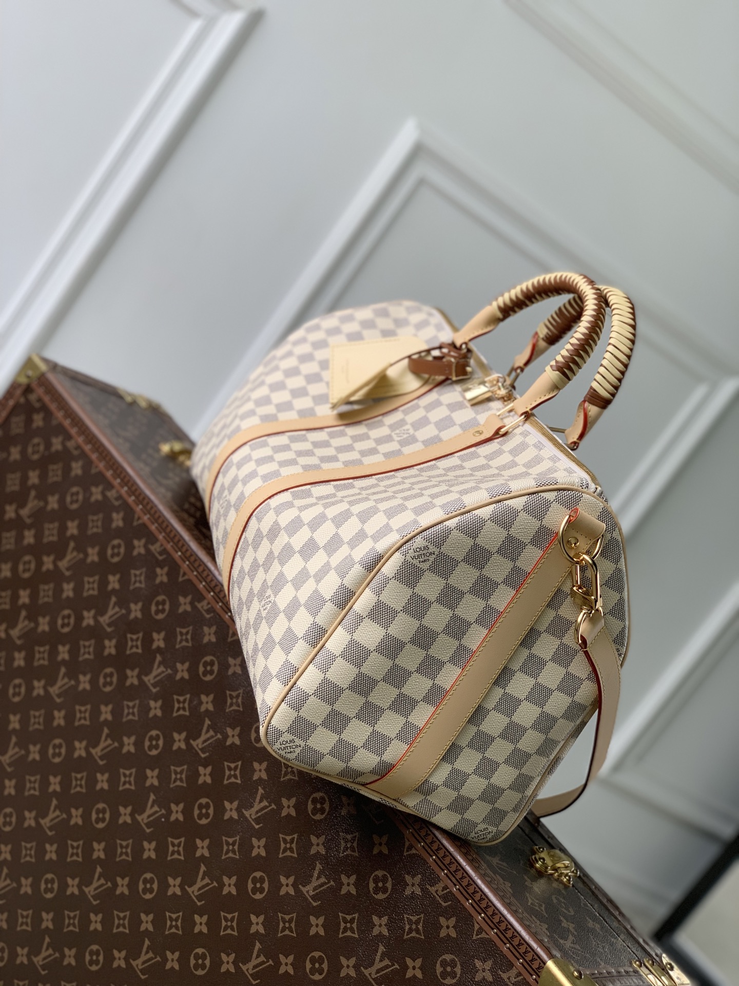 [Louis Vuitton] LV 루이비통 Keepall Bandoulière 45 키폴 반둘리에 45 - 화이트 다미에 가방
