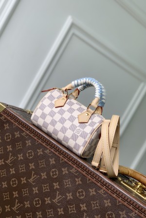 [Louis Vuitton] LV 루이비통 Nano Speedy 나노 스피디 - 화이트 다미에 아주르 가방