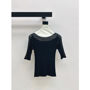 miumiu 미우미우 26SS 펀칭 믹스 슬림 니트 탑 상의 의류