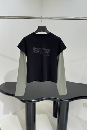 [Balenciaga] 발렌시아가 워시드 크레용 폴리티컬 레이어드 탑 상의 티셔츠 의류