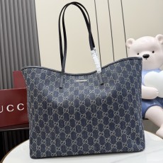 [Gucci] 구찌 (Generation) GG 워시드 데님 라지 토트백 가방