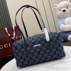 [Gucci] 구찌 (Generation) 워시드 GG 데님 보스턴백 가방
