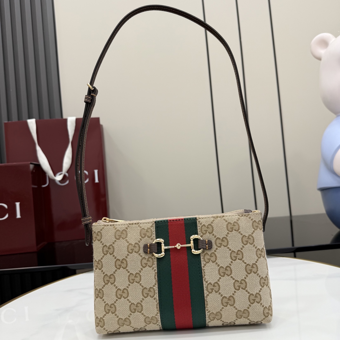[Gucci] 구찌 Generation 26SS 홀스빗 웹 GG 캔버스 미니 숄더백 가방