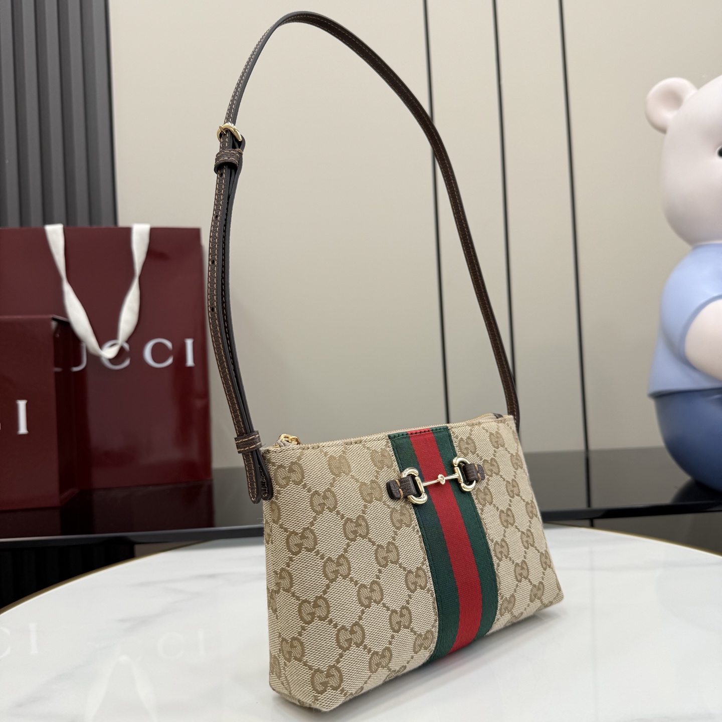 [Gucci] 구찌 Generation 26SS 홀스빗 웹 GG 캔버스 미니 숄더백 가방