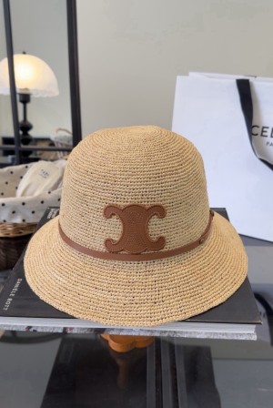 셀린느(CELINE) 라피아 햇 모자