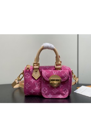 [Louis Vuitton] LV 루이비통 모노그램 데님 나노 스피디 (로즈 핑크) 가방