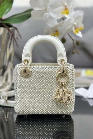 [Lady Dior] 디올 레이디 디올 마이크로 초미니 자수 진주 백 (밀크 화이트) 가방