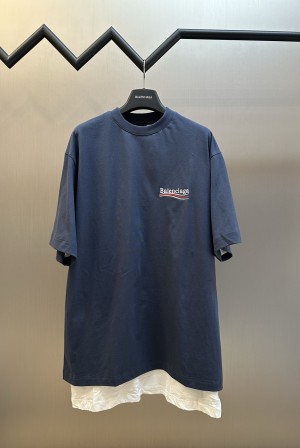 발렌시아가(BALENCIAGA) 레이어드 자수 반팔 티셔츠 의류
