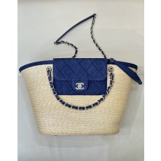 [Chanel] 샤넬 26C 크루즈 밀란 라피아 버킷 바스켓 백 가방 라지