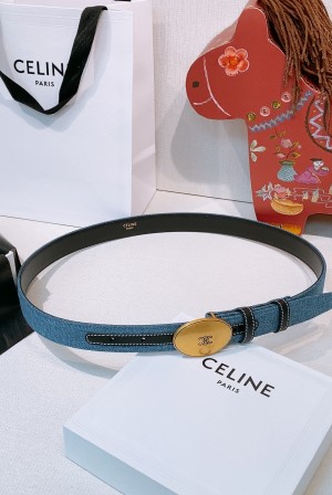 [Celine] 셀린느 트리오페 오발 버클 리버시블 레더 벨트 (2.5cm)
