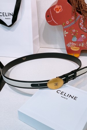 [Celine] 셀린느 트리오페 오발 버클 리버시블 레더 벨트 (2.5cm)