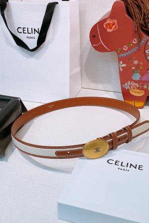 [Celine] 셀린느 트리오페 오발 버클 리버시블 레더 벨트 (2.5cm)