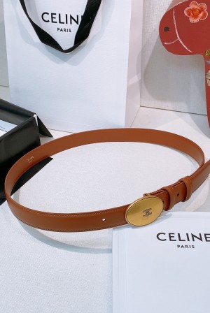 [Celine] 셀린느 트리오페 오발 버클 리버시블 레더 벨트 (2.5cm)