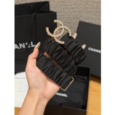[Chanel] 샤넬 램스킨 셔링 펄 더블C 밴드 벨트 (30mm)