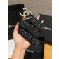 [Chanel] 샤넬 램스킨 셔링 펄 더블C 밴드 벨트 (30mm)