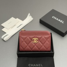 [Chanel] 샤넬 캐비어 가죽 멀티 컬러 젬 지퍼 카드/지갑