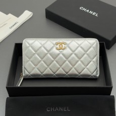 [Chanel] 샤넬 캐비어 가죽 멀티 컬러 젬 지퍼 장지갑