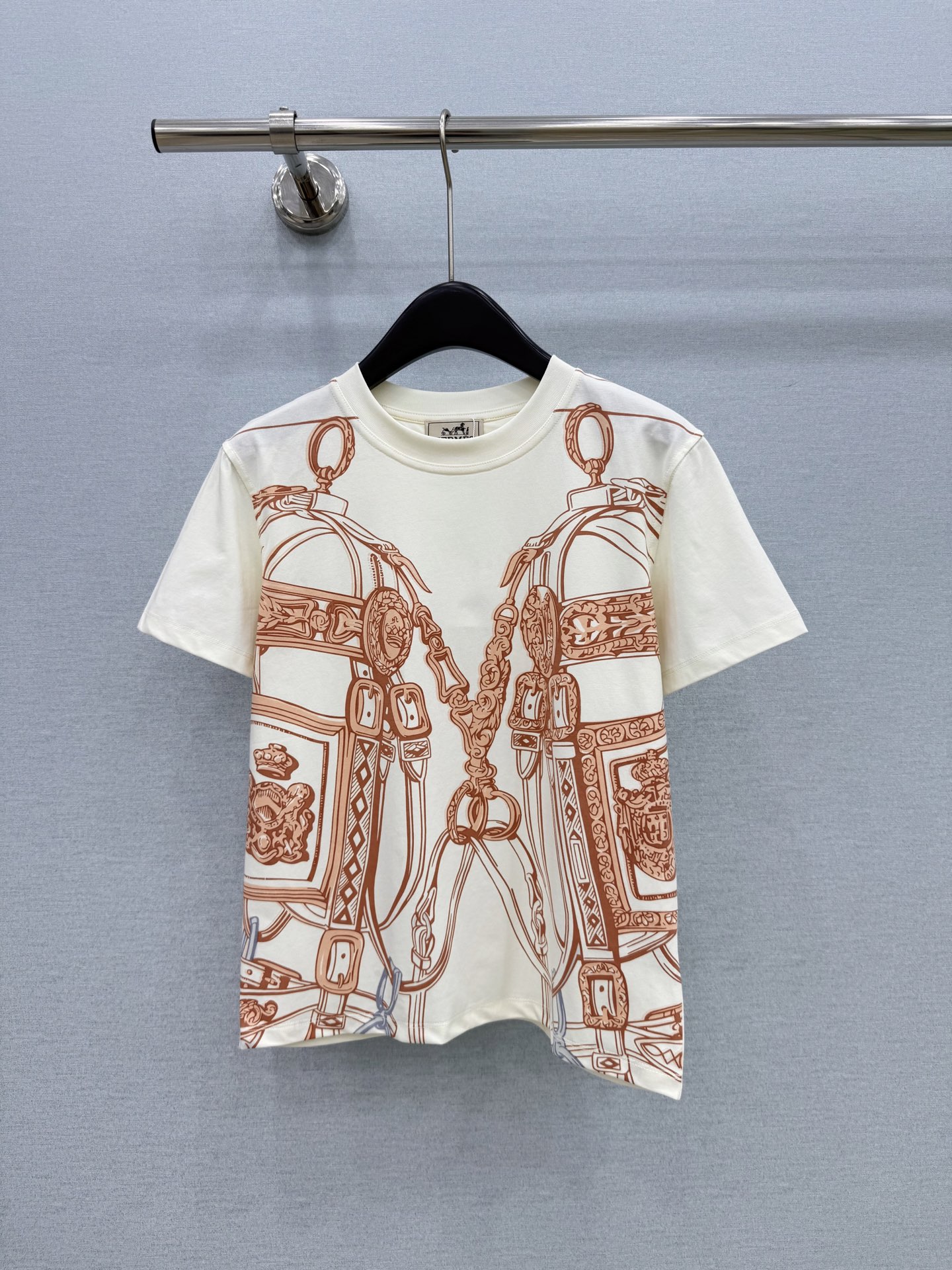 [Hermès] 에르메스 배색 프린팅 반팔 티셔츠 의류