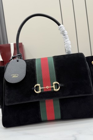 [GUCCI] 구지 제너레이션 구찌(Generation Gucci) 핸드백 (스웨이드 버전, 875018 - 블랙) 가방