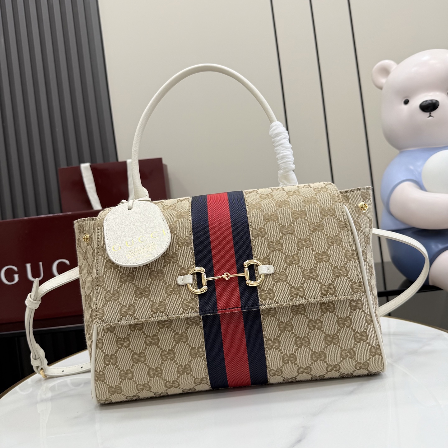 [GUCCI] 구지 파파라초(Paparazzo) 컬렉션 핸드백 (Gucci NY 시리즈, 875018 - 화이트/샌드) 가방