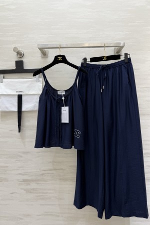 Chanel 샤넬 26SS 플리츠 슬립탑 + 와이드 팬츠 셋업 세트 의류