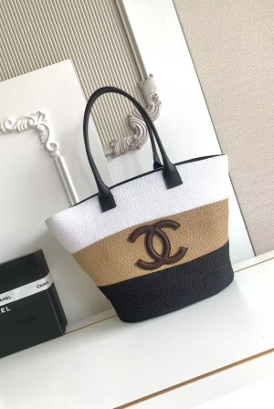Chanel 샤넬 26C 라피아 & 스웨이드 위빙 쇼핑백 토트백 (AS6148) 가방