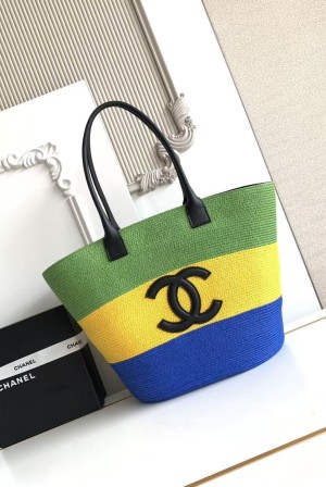 Chanel 샤넬 26C 라피아 & 스웨이드 위빙 쇼핑백 토트백 (AS6148) 가방