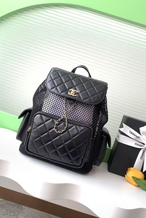Chanel 샤넬 25S 퀼팅 메쉬 백팩 (라지 사이즈 - AS5492) 가방