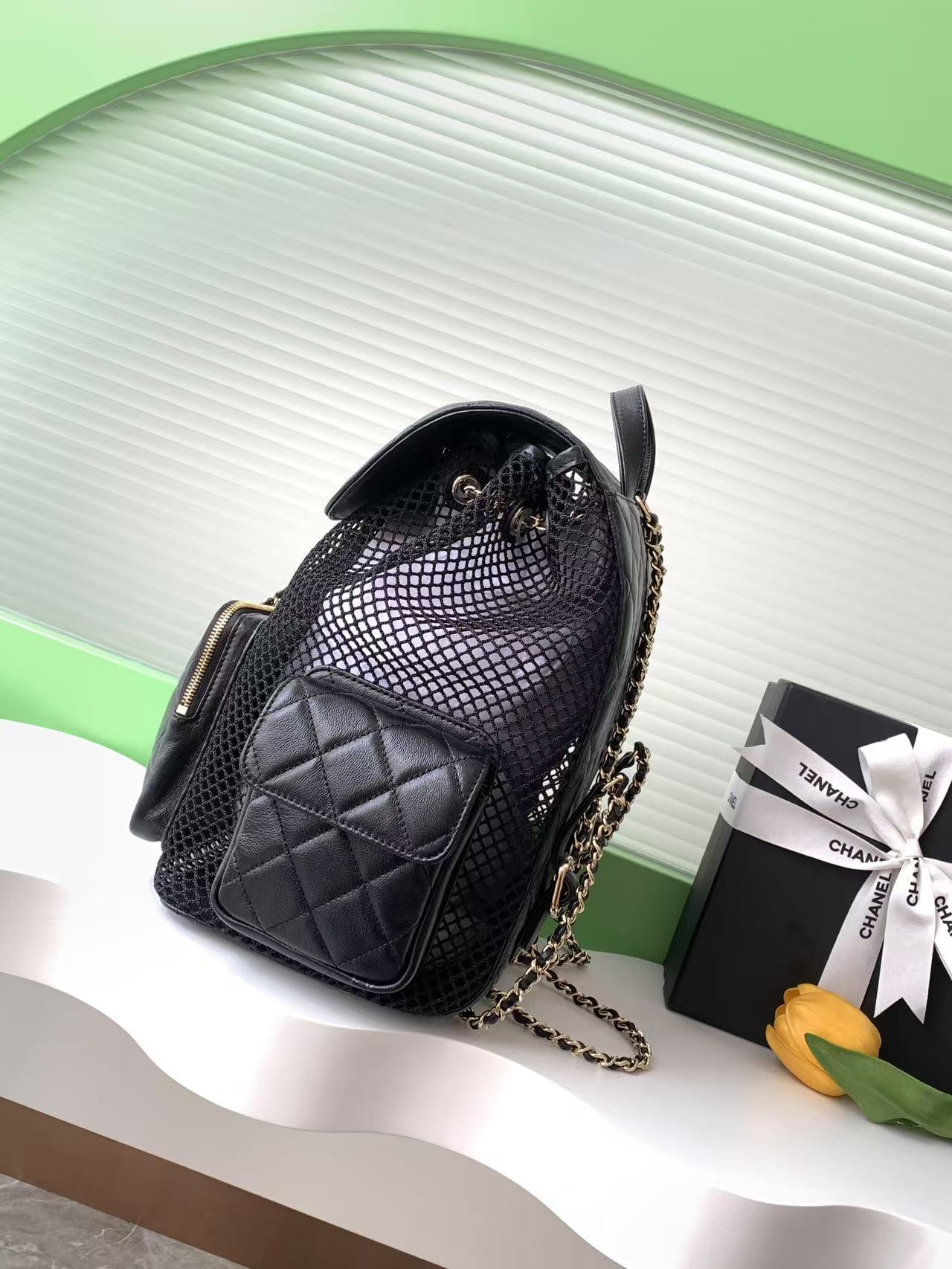 Chanel 샤넬 25S 퀼팅 메쉬 백팩 (라지 사이즈 - AS5492) 가방