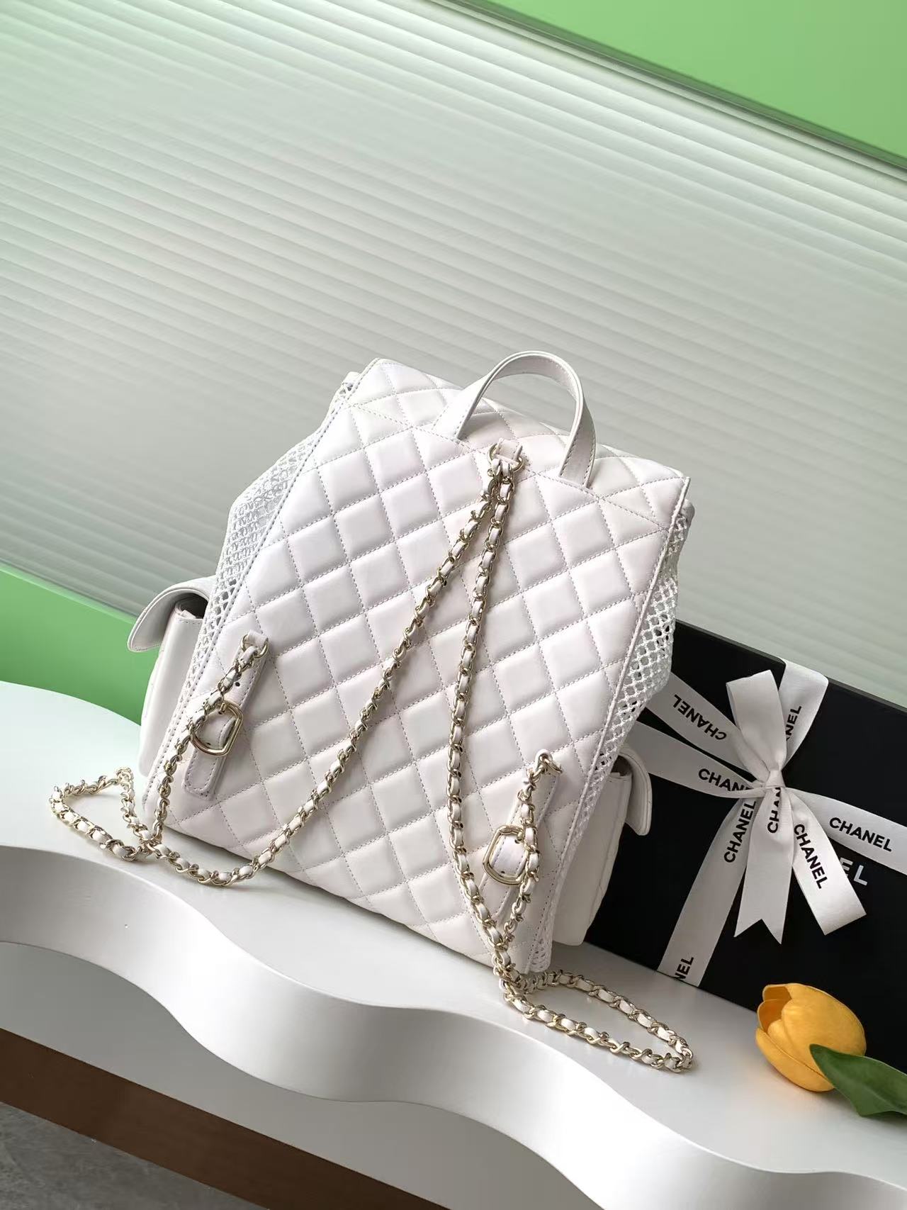 Chanel 샤넬 25S 퀼팅 메쉬 백팩 (라지 사이즈 - AS5492) 가방