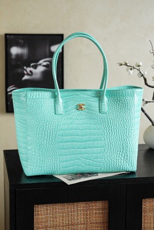 Chanel 샤넬 26SS 서프 토트(Cerf Tote) - 민트그린/악어 패턴 가방