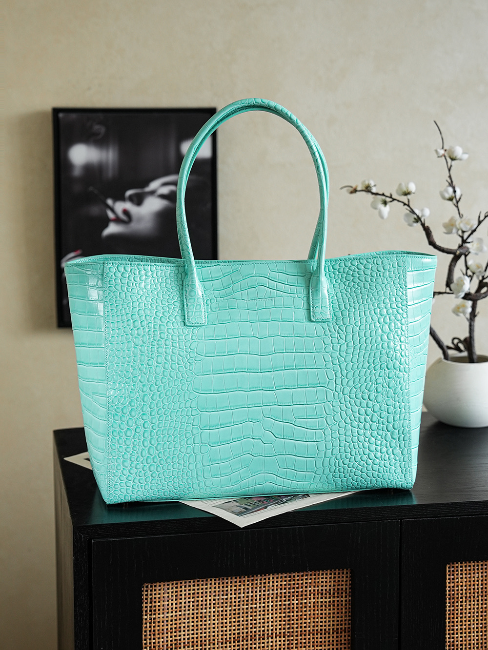Chanel 샤넬 26SS 서프 토트(Cerf Tote) - 민트그린/악어 패턴 가방