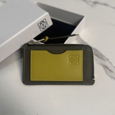 Loewe 로에베 C00515 콘트라스트 그레인드 카프스킨 지퍼 카드 지갑