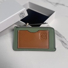 Loewe 로에베 C00515 콘트라스트 그레인드 카프스킨 지퍼 카드 지갑