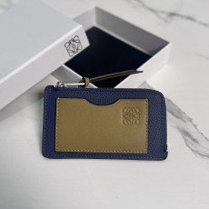 Loewe 로에베 C00515 콘트라스트 그레인드 카프스킨 지퍼 카드 지갑