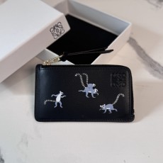 Loewe 로에베 C00718 Cats 캣츠 클래식 카프스킨 지퍼 카드 지갑