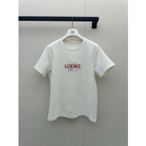로에베(LOEWE) 아나그램 로프 자수 네이비 반팔 티셔츠 상의 의류