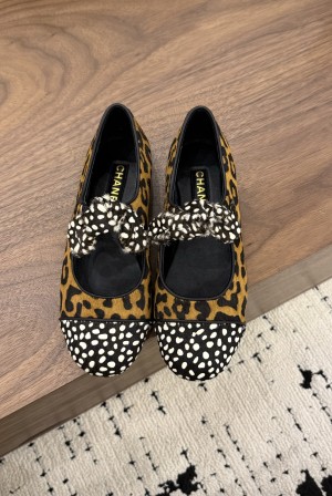 샤넬(CHANEL) 호피 메리제인 플랫슈즈 신발