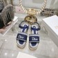 디올(DIOR) Dway 로고 자수 에스파드류 웨지 샌들 신발